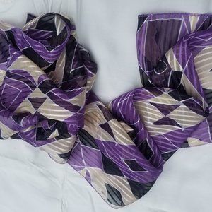 Purple Geometric Pattern Artsy Scarf